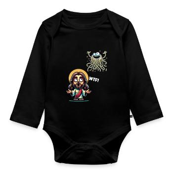 Lustiger Atheist Jesus Weihnachten - Baby Bio-Langarm-Body - Schwarz - Vorne