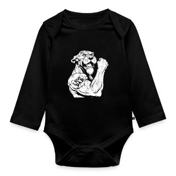 Irish Wolfhound Biceps Tattoo J’aime papa - Body Bébé bio manches longues - noir - Devant
