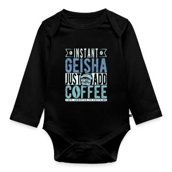 Geisha instantanée Il suffit d’ajouter du café - Body Bébé bio manches longues - noir - Devant