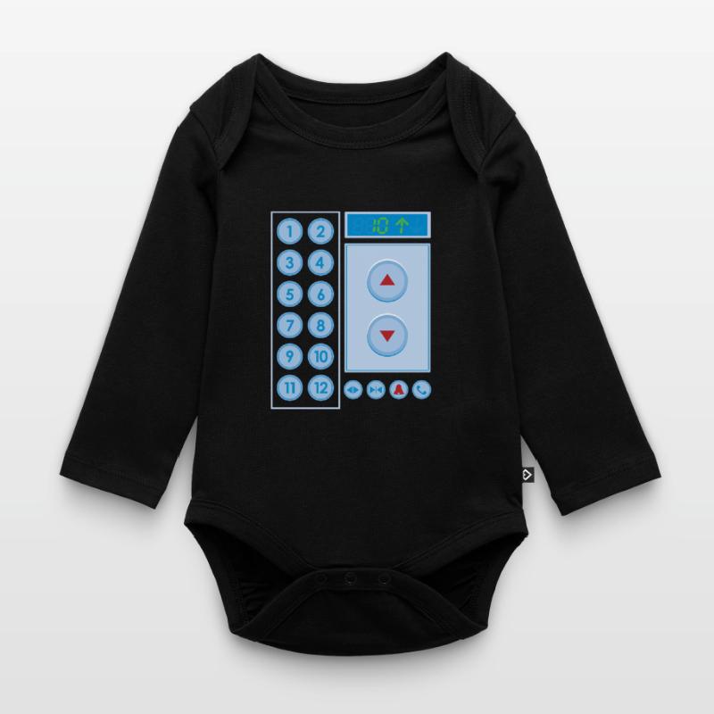 Elevator Elevator Elevator Buttons Elevator Organic Longsleeve Baby Bodysuit