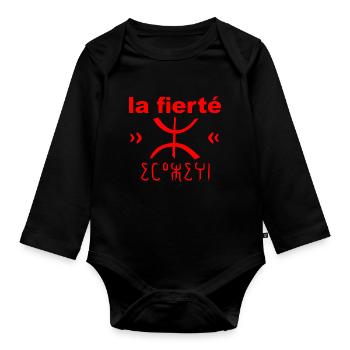 La fierté Amazigh Rif - Body Bébé bio manches longues - noir - Devant