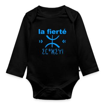 La fierté Amazigh Chleuh - Body Bébé bio manches longues - noir - Devant