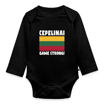 Cepelinai Game Strong - Organic Longsleeve Baby Bodysuit - black - Front