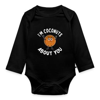 Je suis des noix de à propos de toi - Body Bébé bio manches longues - noir - Devant