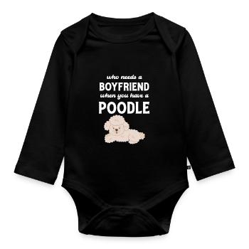 Wer Braucht Schon Einen Freund, Wenn Man Einen - Baby Bio-Langarm-Body - Schwarz - Vorne