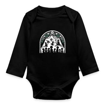 Puppet Mastery Shadow Play Ventriloquist Gift - Organic Longsleeve Baby Bodysuit - black - Front