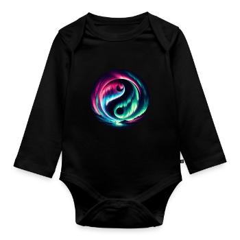Aurora Aurora Tracker Alaska Wilderness - Organic Longsleeve Baby Bodysuit - black - Front