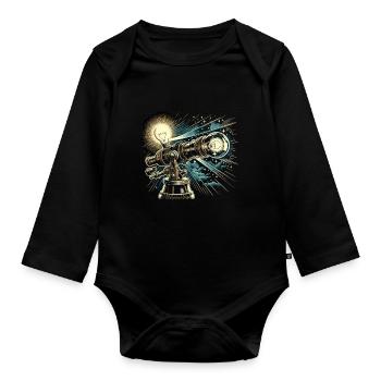 Astrophotography Astronomy Space Camera - Organic Longsleeve Baby Bodysuit - black - Front
