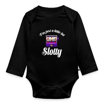 Ich Bin Nur Ein Bisschen Fauler - Baby Bio-Langarm-Body - Schwarz - Vorne