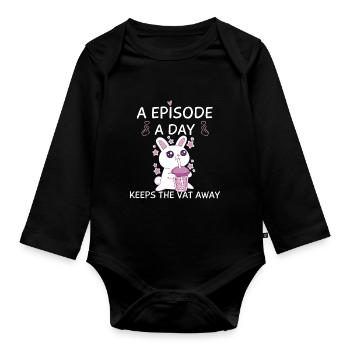K-Drama Lover Drôle KDrama Maman - Body Bébé bio manches longues - noir - Devant