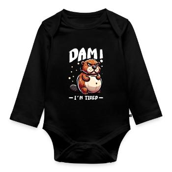 Pregnancy Announcement "Maternity Expectant - Organic Longsleeve Baby Bodysuit - black - Front
