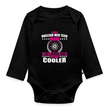 Nuclear Medicine Technologist Mom - Organic Longsleeve Baby Bodysuit - black - Front