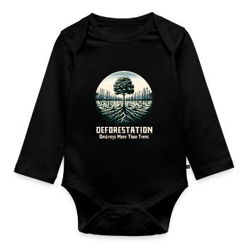 Klimawandel Umwelt Tag Der Erde Planet - Baby Bio-Langarm-Body - Schwarz - Vorne