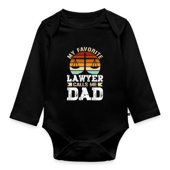 Mon avocat préféré m’appelle papa avocat cadeaux - Body Bébé bio manches longues - noir - Devant