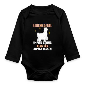 Alpaka - Baby Bio-Langarm-Body - Schwarz - Vorne