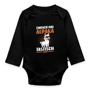 Alpaga - Body Bébé bio manches longues - noir - Devant