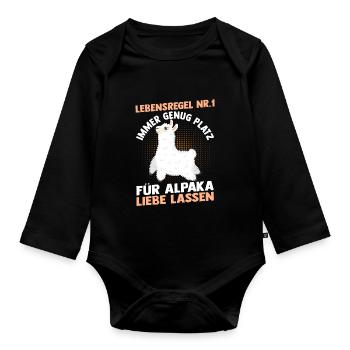 Alpaka - Baby Bio-Langarm-Body - Schwarz - Vorne