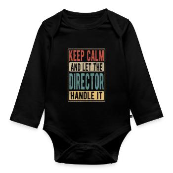 Cadeau rétro du réalisateur - Body Bébé bio manches longues - noir - Devant