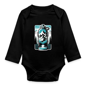 Hydration Drink Water Stay Hydrated - Organic Longsleeve Baby Bodysuit - black - Front