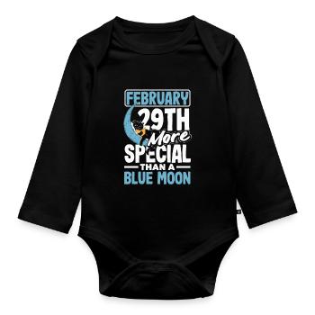February 29th More Special Than a  Leap - Baby Bio-Langarm-Body - Schwarz - Vorne