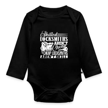 Locksmith Skilled Locksmiths Aren't Cheap - Organic Longsleeve Baby Bodysuit - black - Front