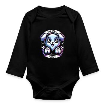 Horror Dog Halloween Spooky Dog Lover Gothic Dog - Baby Bio-Langarm-Body - Schwarz - Vorne
