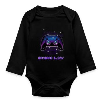 Gamers Video Gaming Geek Console Game Controller - Baby Bio-Langarm-Body - Schwarz - Vorne