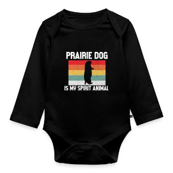 Funny Prairie - Chien amant drôle de rongeur - Body Bébé bio manches longues - noir - Devant