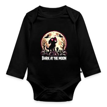 Chien d'horreur Halloween Spooky Dog Lover Chien gothique - Body Bébé bio manches longues - noir - Devant