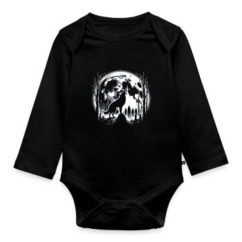 Chien d'horreur Halloween Spooky Dog Lover Chien gothique - Body Bébé bio manches longues - noir - Devant