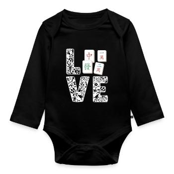 Cadeau pour les fans de Mahjong - Body Bébé bio manches longues - noir - Devant
