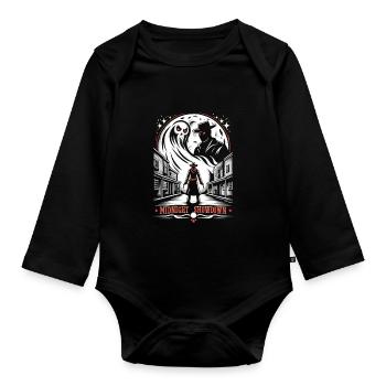 Cowboy Barn Bull Rider Rodeo Country Western - Organic Longsleeve Baby Bodysuit - black - Front