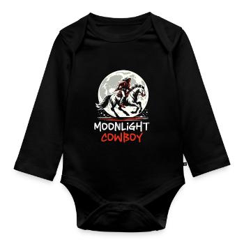 Cowboy Barn Bull Rider Rodeo Country Western - Organic Longsleeve Baby Bodysuit - black - Front