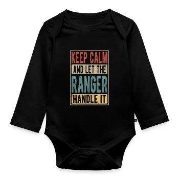 Cadeau rétro Ranger - Body Bébé bio manches longues - noir - Devant