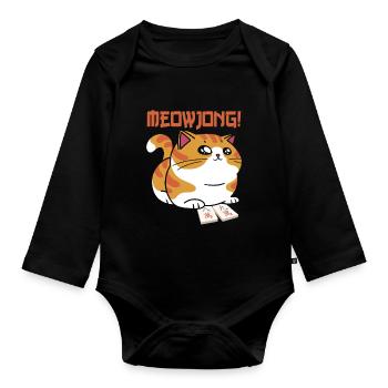 Cadeau pour les fans de Mahjong - Body Bébé bio manches longues - noir - Devant