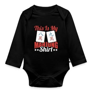 Cadeau pour les fans de Mahjong - Body Bébé bio manches longues - noir - Devant