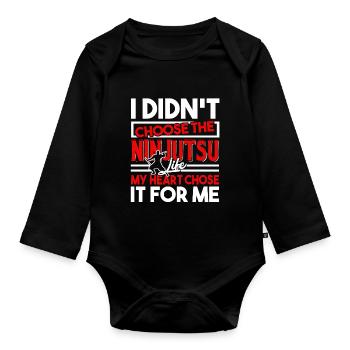 Ninjutsu My Heart Chose Ninjutsu For Me - Organic Longsleeve Baby Bodysuit - black - Front
