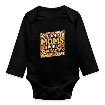 Mom Support Mom - Organic Longsleeve Baby Bodysuit - black - Front