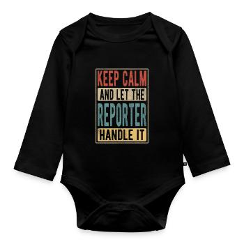 Reporter Retro Gift - Organic Longsleeve Baby Bodysuit - black - Front