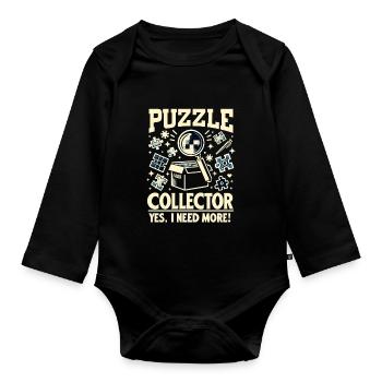 Puzzle Lover Jigzaw Puzzle Jeu de société Puzzler - Body Bébé bio manches longues - noir - Devant