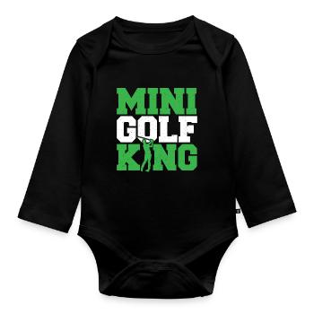 Geschenk für Minigolfspieler - Baby Bio-Langarm-Body - Schwarz - Vorne