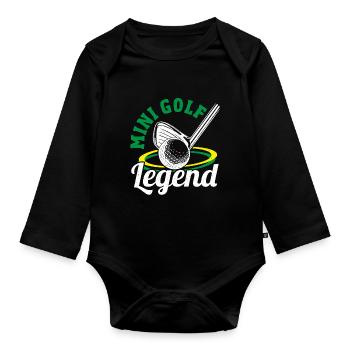 Geschenk für Minigolfspieler - Baby Bio-Langarm-Body - Schwarz - Vorne