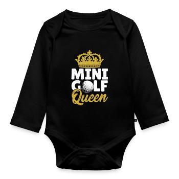 Geschenk für Minigolfspieler - Baby Bio-Langarm-Body - Schwarz - Vorne