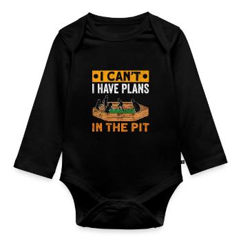 Dodgeball Hexagon Pit Sports Gaga Ball - Organic Longsleeve Baby Bodysuit - black - Front