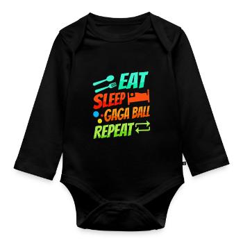 Dodgeball Hexagon Pit Sports Gaga Ball - Organic Longsleeve Baby Bodysuit - black - Front