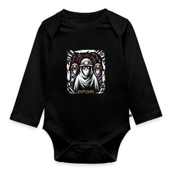 Cowboy Barn Bull Rider Rodeo Country Western - Organic Longsleeve Baby Bodysuit - black - Front