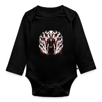 Cowboy Barn Bull Rider Rodeo Country Western - Organic Longsleeve Baby Bodysuit - black - Front