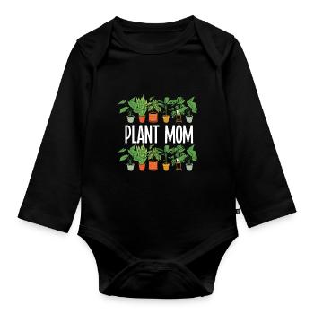 Plante Mère Mère Jardin Plantes Fleur - Body Bébé bio manches longues - noir - Devant