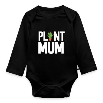 Plante Mère Mère Jardin Plantes Fleur - Body Bébé bio manches longues - noir - Devant