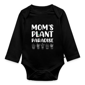 Plante Mère Mère Jardin Plantes Fleur - Body Bébé bio manches longues - noir - Devant